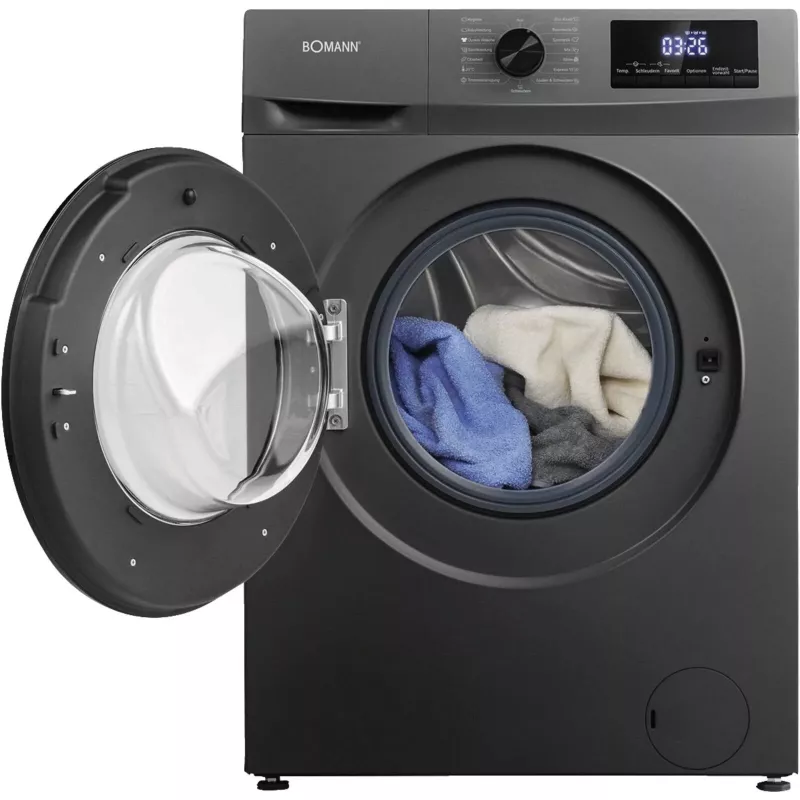 Máquina de lavar roupa de carga frontal BOMANN WA 7175 — 7 kg, 1400 rpm, titânio