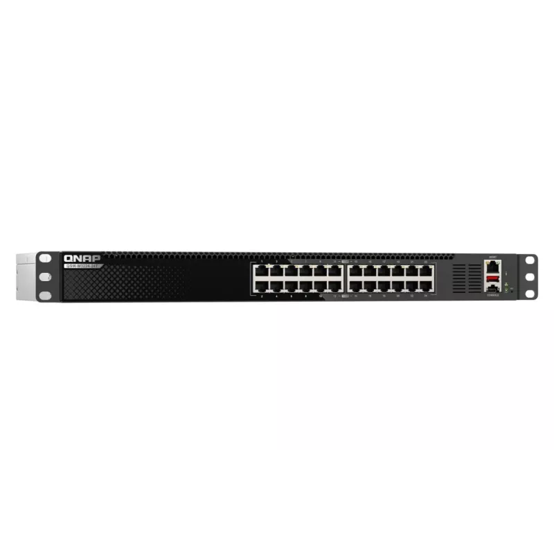 Switch de rede QNAP QSW-M3224-24T Managed L3 10G Ethernet (100/1000/10000) 1U preto, prateado