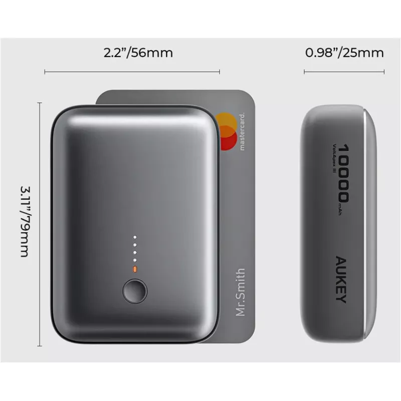 Powerbank AUKEY 157000 10000 mAh cinzento