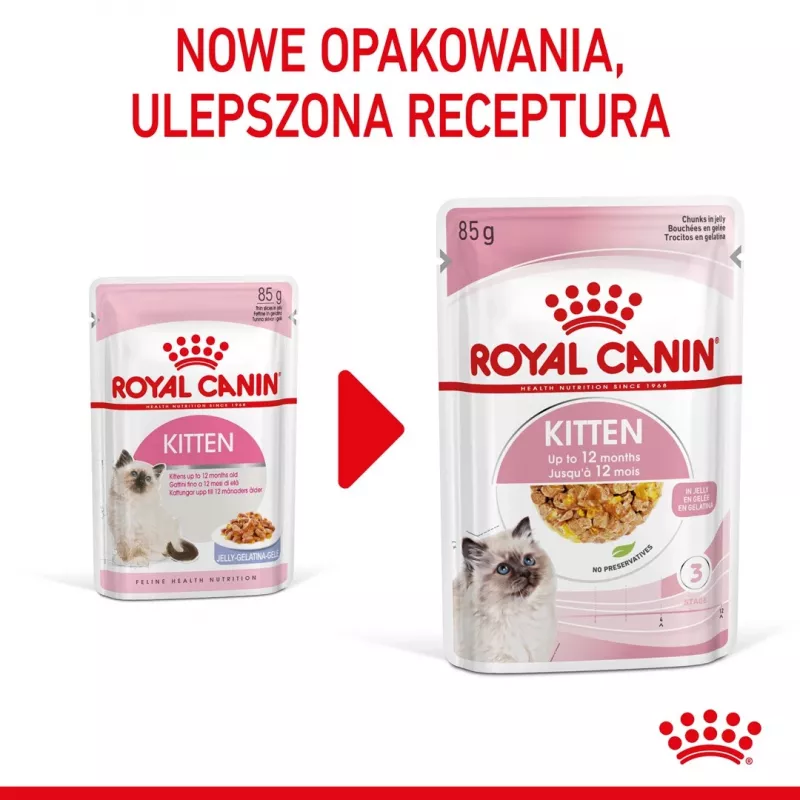Royal Canin Feline Health Nutrition Kitten Instinctive em geleia ração húmida para gatinhos, 12 x 85 g