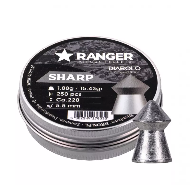 Diabolos RANGER PRORO 5,5 mm, formato diabolo, prateado, 250 unid., distribuidor de alumínio