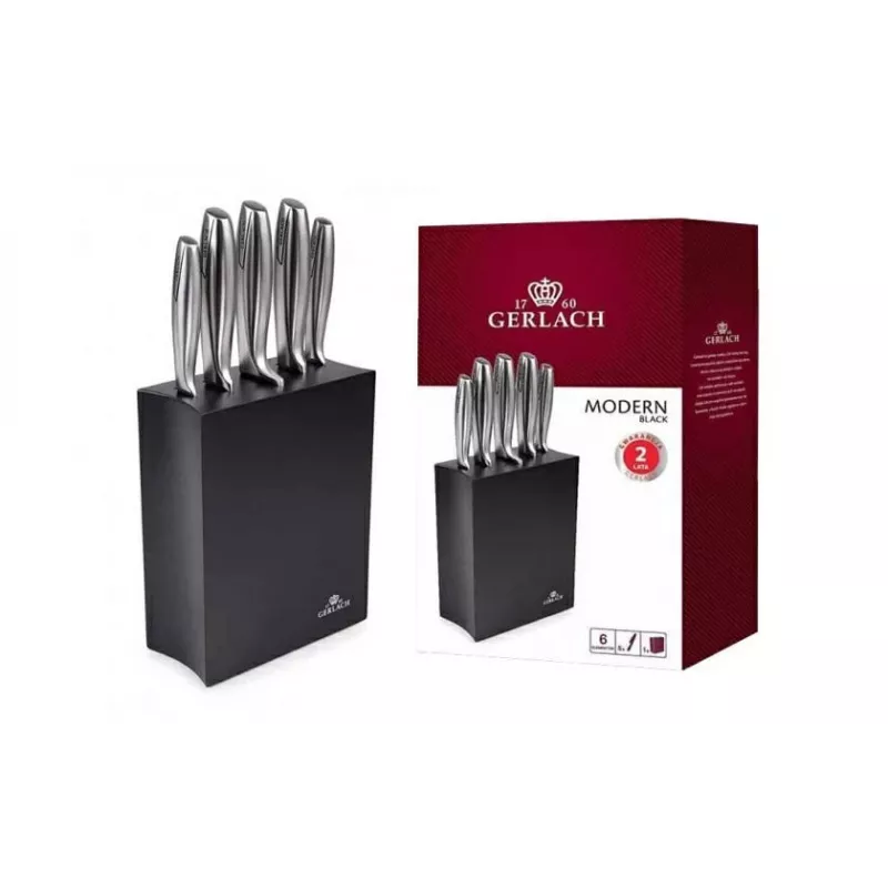 Conjunto de facas de cozinha GERLACH 5 peças com bloco Modern Preto