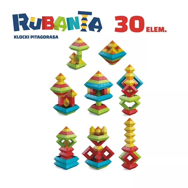 Brinquedo de construção educativo Ascato Pythagoras Blocks Rubanta 30 peças modelo 119403