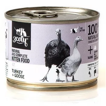 Comida húmida para gatinhos 3coty TRUTHANN + GANS 180 g — alimento completo para gatinhos jovens, proteína 18 %, gordura 14 %, humidade 64,9 %