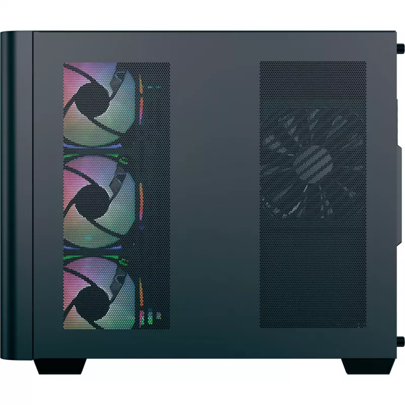 Caixa para PC torre AEROCOOL P500C EVO-G-BK-v1 com 2 painéis laterais em vidro temperado, preto