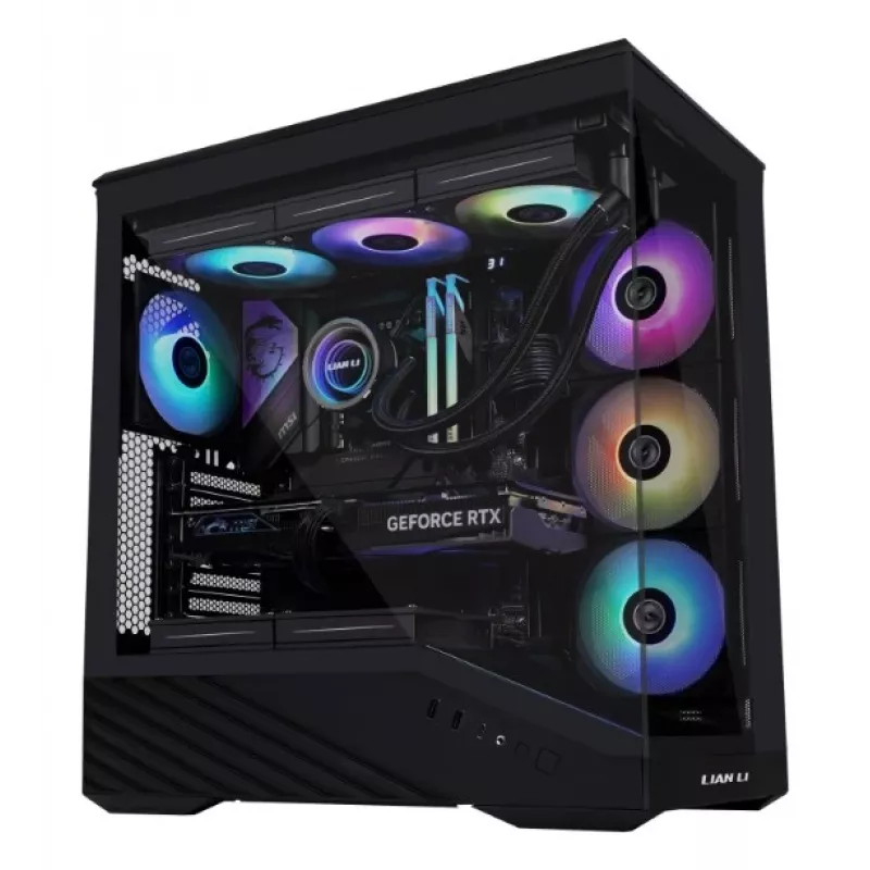 Lian Li Vector V100 G99.V100RX.00 caixa de PC Midi Tower, ATX, RGB, vidro temperado, preta