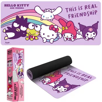 Tapete de rato Kids Euroswan 80×30 cm Hello Kitty, grande tapete de secretária para rato e teclado