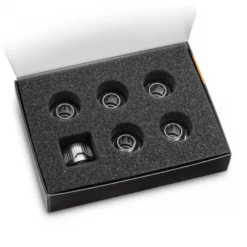 EK Water Blocks EK-Quantum Torque HDC 12 conector pack de 6, G1/4, prateado