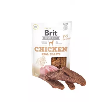 Brit Jerky Snack frango 80 g — petiscos firmes para cães com sabor a frango para cães adultos de todas as raças e tamanhos. Sem açúcar, sem glúten, sem soja e…