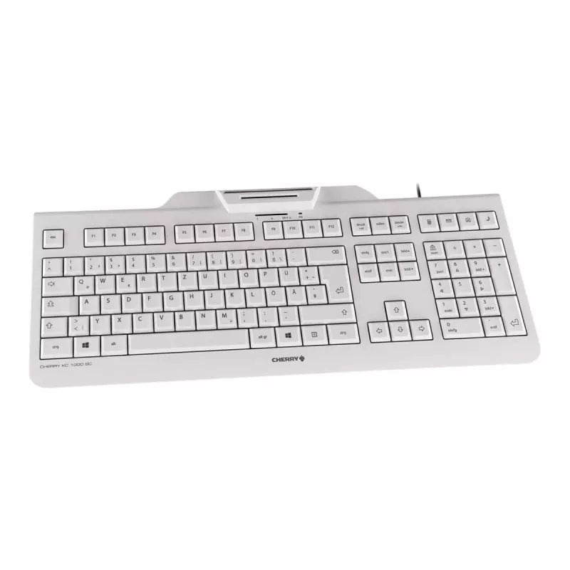 Teclado com smartcard com fio CHERRY KC 1000 SC cinzento-claro USB QWERTY UK