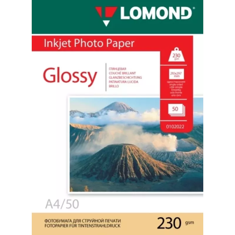 Papel fotográfico a jato de tinta Lomond brilhante 230 g/m² A4, 50 folhas