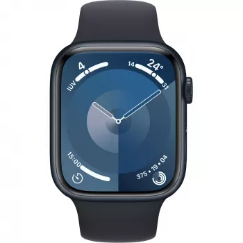 APPLE Watch Series 9 GPS + Cellular 45 mm Caixa de alumínio meia-noite com bracelete desportiva meia-noite – M/L (MRMD3QF/A)