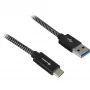 Cabo Sharkoon USB 3.2 Gen 2 ficha USB-A > USB-C preto/cinzento 1 metro – cabo – digital/dados