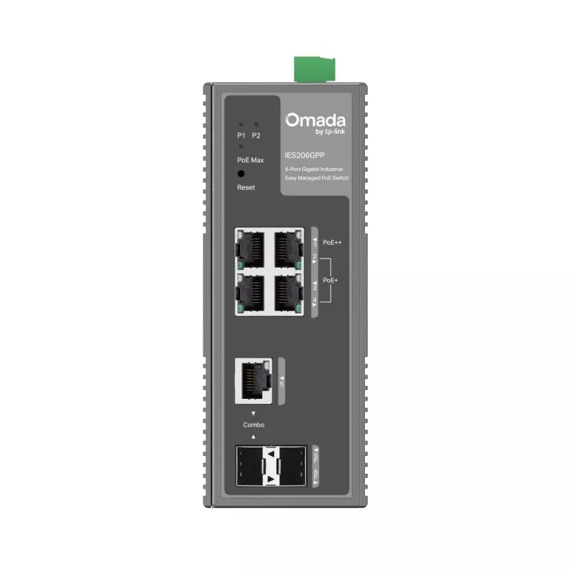 Switch de rede TP-Link IES206GPP gerido Gigabit Ethernet (10/100/1000) Power over Ethernet (PoE) preto