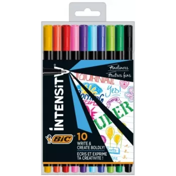 Caneta fineliner BIC INTENSITY FINE BCL multicolor, conjunto 10 cores CEL1011727