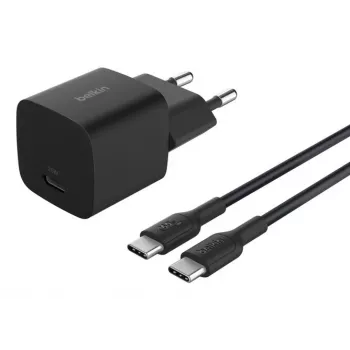 Carregador de interior AC Belkin BoostCharge 25 W USB-C PD/PPS, cabo de 1 m, preto — para consolas de jogos, smartphones, tablets
