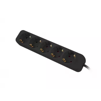 Cabo de extensão elétrica Lanberg PS0-05F-0300-BK 3m 5 tomadas AC interior preto