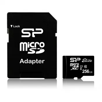 Cartão de memória MicroSDXC Silicon Power Elite 256 GB UHS-I Class 10 U1 85 MB/s com adaptador SD