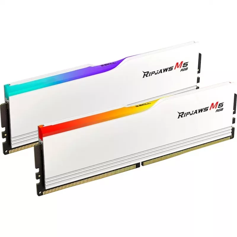 DIMM 32 GB DDR5-6000, memória RAM branca, F5-6000J2836G16GX2-RM5RW, Ripjaws M5 RGB, INTEL XMP