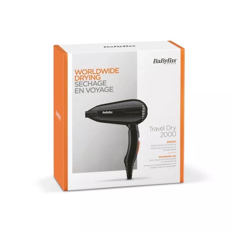BaByliss Travel Dry 2000 5344E Secador de cabelo de viagem