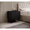 Mesa de cabeceira Cama ONDA 50x40x54 cm preto MDF/aglomerado conjunto de 2
