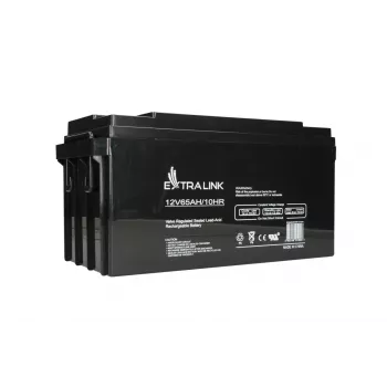 Bateria de chumbo-ácido selada Extralink Akkumulator AGM 12V 65Ah, VRLA, preto, 1 unid.