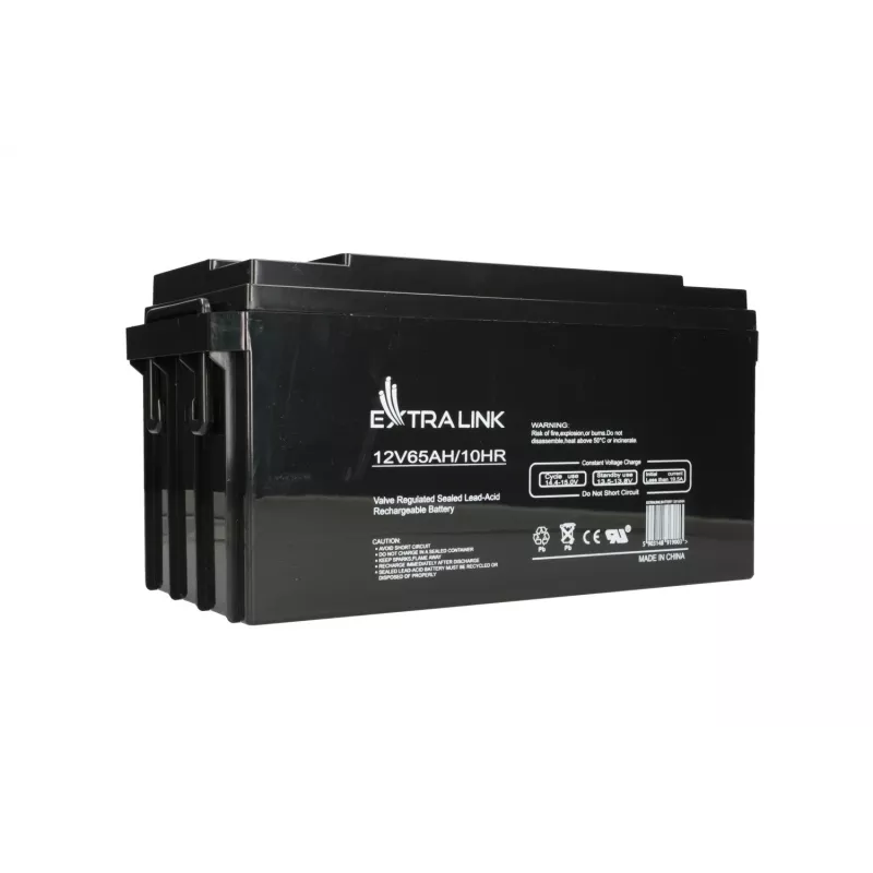 Bateria de chumbo-ácido selada Extralink Akkumulator AGM 12V 65Ah, VRLA, preto, 1 unid.