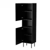 Armário de arrumação Cama Meble JUTA 50×39,5×190 cm, de chão encostado à parede, preto com acabamento Linol Calabria