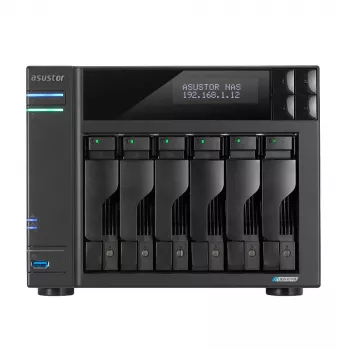 NAS Asustor LOCKERSTOR 6 Desktop Intel® Celeron® N5105 8 GB DDR4 HDD ADM preto