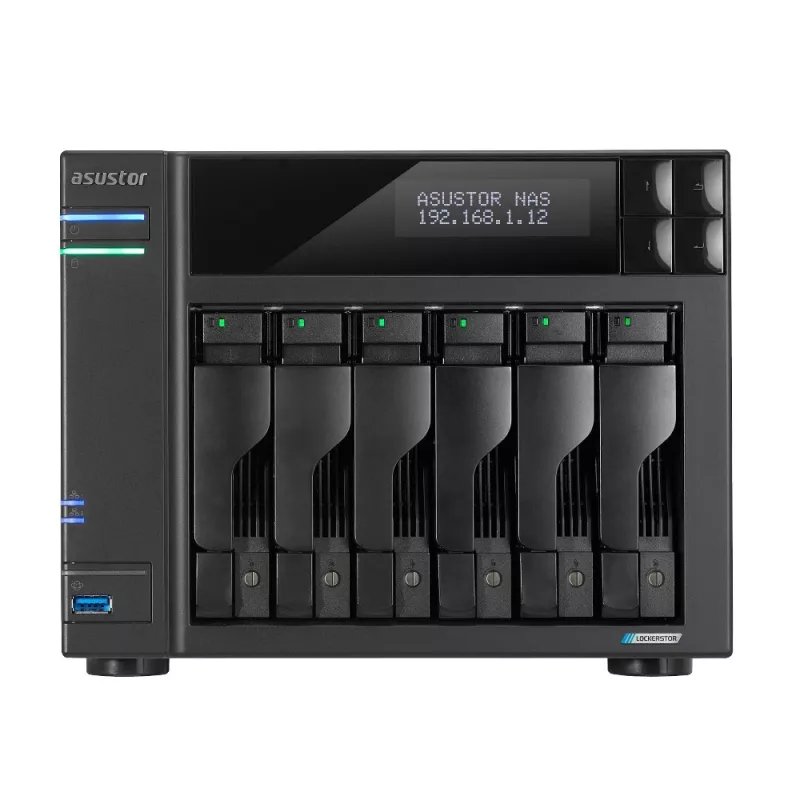 NAS Asustor LOCKERSTOR 6 Desktop Intel® Celeron® N5105 8 GB DDR4 HDD ADM preto