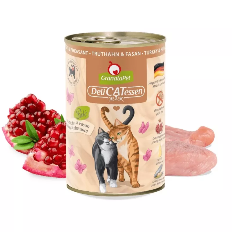 Granatapet DeliCatessen peru & faisão – comida húmida para gatos 400 g