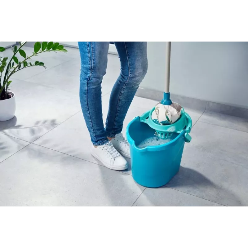 LEIFHEIT 52106 Esfregona de algodão, fibra, húmido e seco, azul, branco