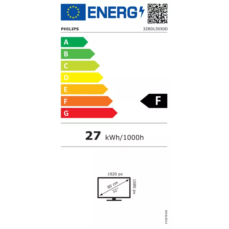 Philips série 5000 32BDL5050D/00 Ecrã de sinalização 81,3 cm (32 polegadas) LCD Wi-Fi 500 cd/m² Full HD processador integrado Android