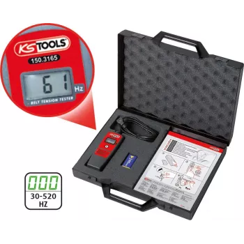 Verificador de tensão de correias KS TOOLS HZ 150.3165 — ferramenta de diagnóstico eletrónica para medir a tensão da correia