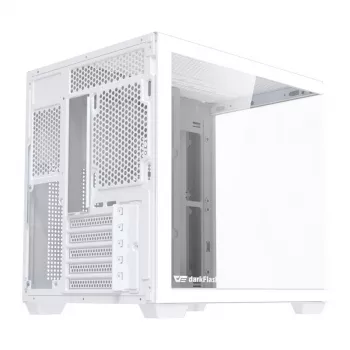 Caixa de computador DarkFlash B275 (branca) Mid-Tower compatível com ATX, I/O frontal, vidro temperado
