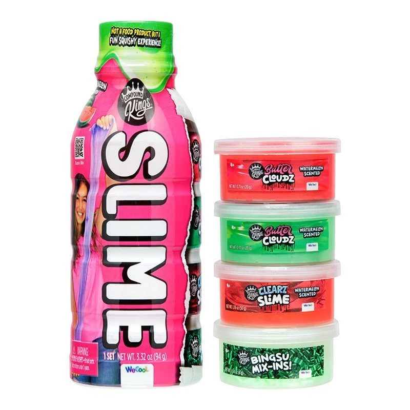Conjunto de slime WECOOL Compound Kings — frascos de slime sortidos, mistura multicolorida
