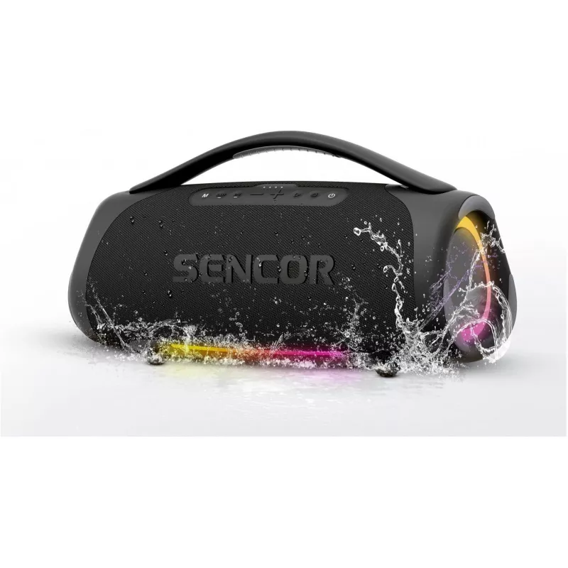 Sencor Resonex Mega coluna Bluetooth portátil, 190 W, IPX7, TWS, LED