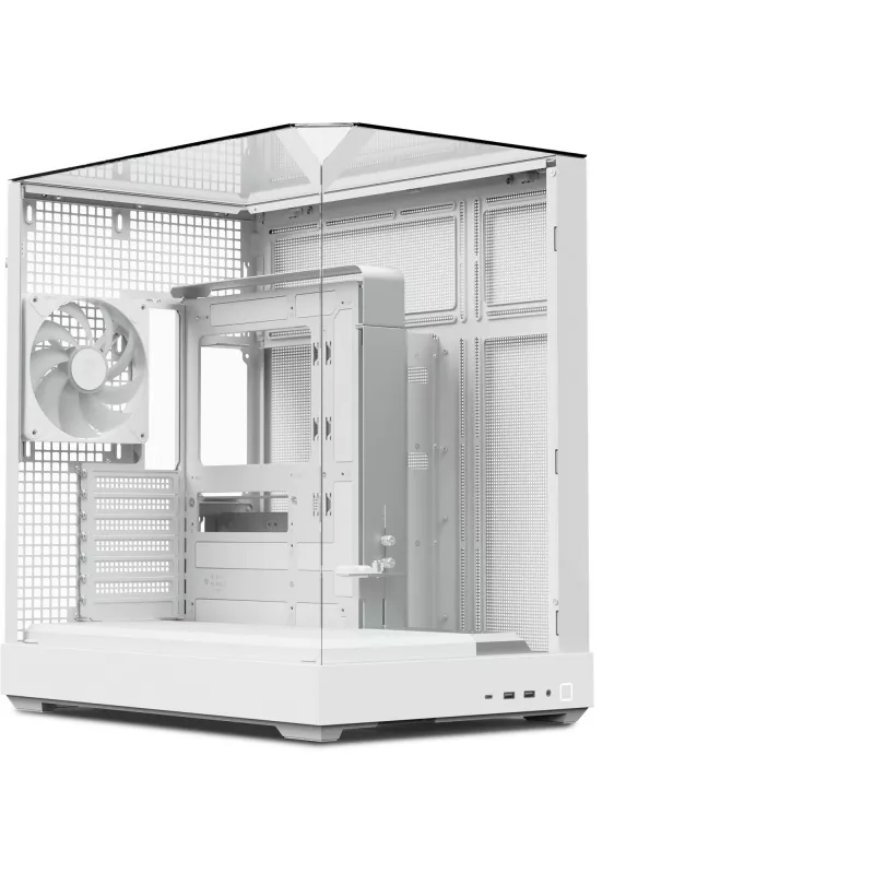 Caixa de torre APNX V2 — branco, painéis de vidro temperado x3