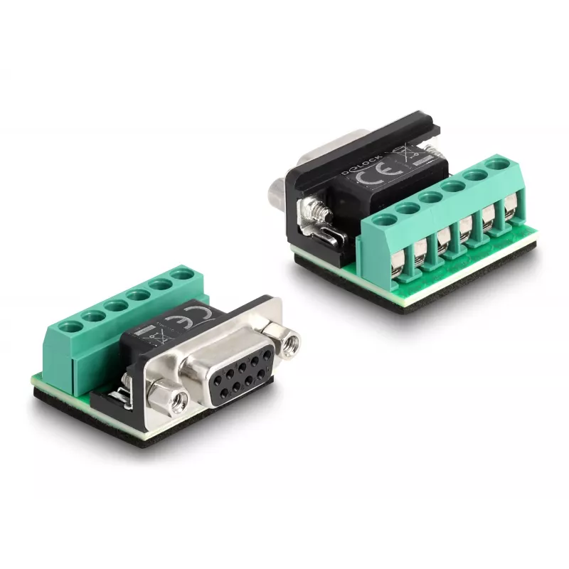 DeLOCK 63465 Adaptador de USB 2.0 Type-A para série RS-422/485, bloco de terminais de 6 pinos, 1,8 m, preto/transparente