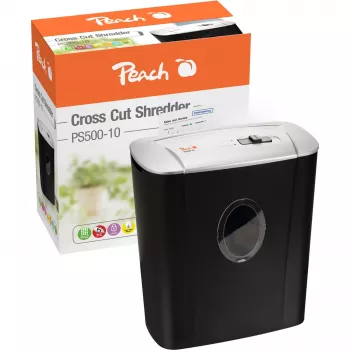 Destruidor de documentos Peach PS500-10 corte cruzado 72 dB 22 cm preto
