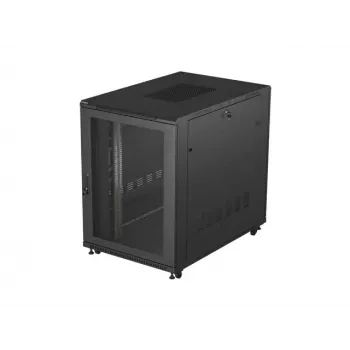 Armário rack 19 polegadas 22U 800x1200mm, para montagem, preto, porta perfurada Lanberg