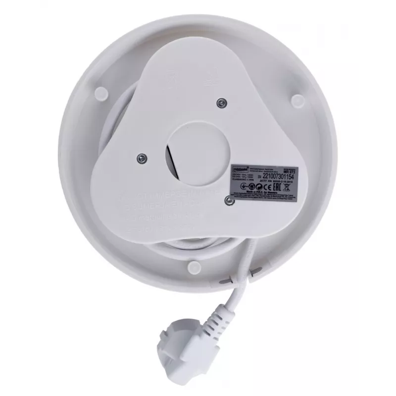 Chaleira elétrica Maestro MR-073 1,5 l 1500 W branca, controlo por alavanca, indicador de nível de água