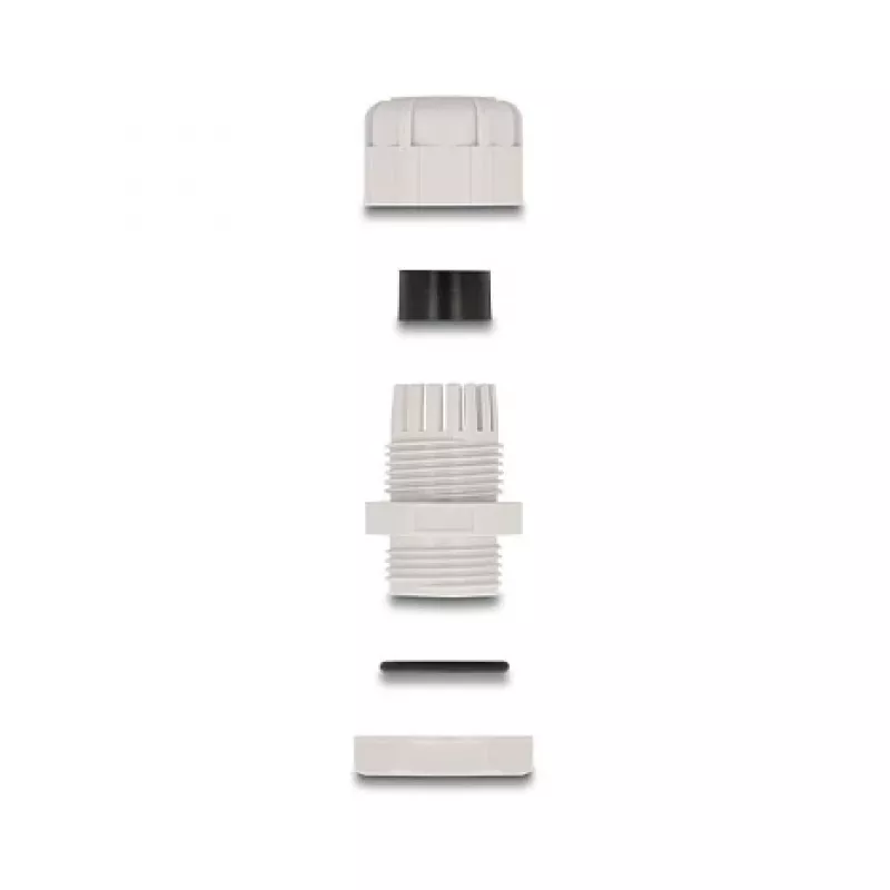 Prensa-cabos M16 DELOCK, plástico, cinzento, pack de 10