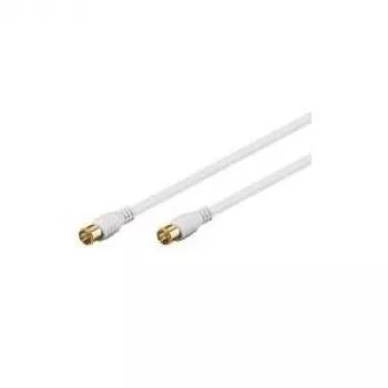 Cabo de ligação SAT Wentronic Goobay, F-Quick, 100% blindado, dourado, branco, 1,5 m – ficha F (Quick) ficha F (Quick) (62743)