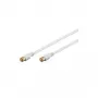Cabo de ligação SAT Wentronic Goobay, F-Quick, 100% blindado, dourado, branco, 1,5 m – ficha F (Quick) ficha F (Quick) (62743)