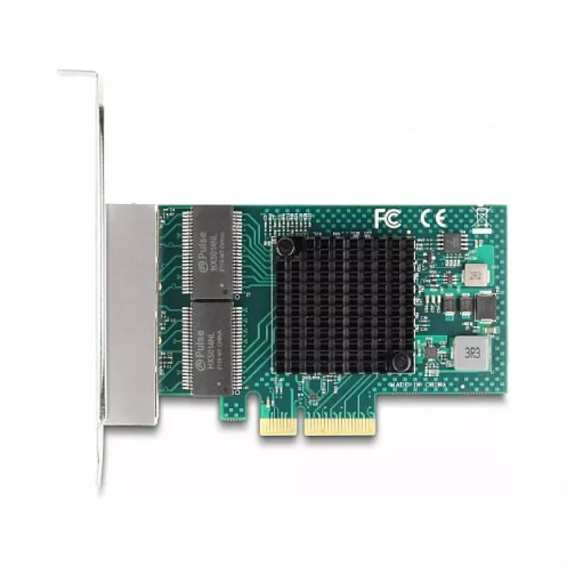 Placa DeLOCK PCI Express x4 4 x RJ45 Gigabit LAN BCM cinzento