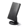 Extralink Espelho de maquilhagem, ampliador, preto, dobrável, com iluminação de fundo, com base