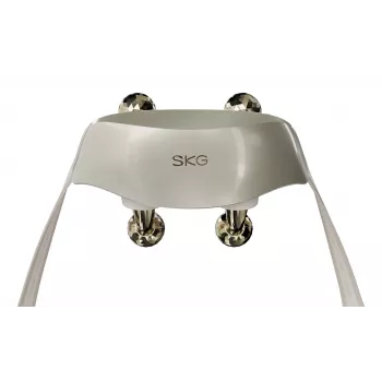 SKG H7 Ultra-E – cabeças de massagem douradas, massagem combinada, massagem por compressão, massagem por amassamento, massagem por vibração, pescoço, ombros, dourado, plástico, botões, bateria