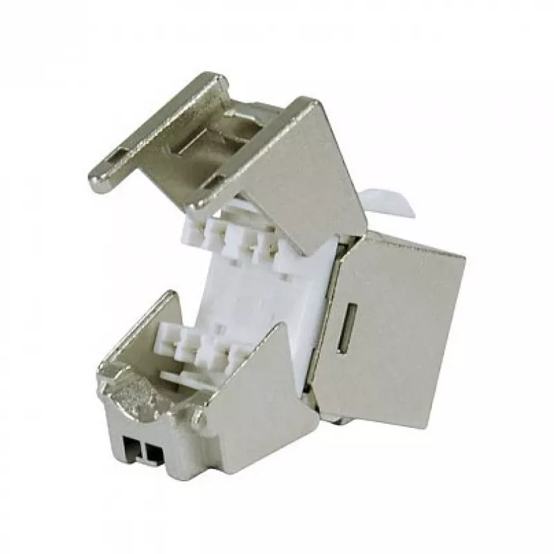 Keystone Jack Cat.6A blindado fino, EQUIP 767223, sem ferramentas, RJ-45, plano, prateado, 8 unid.