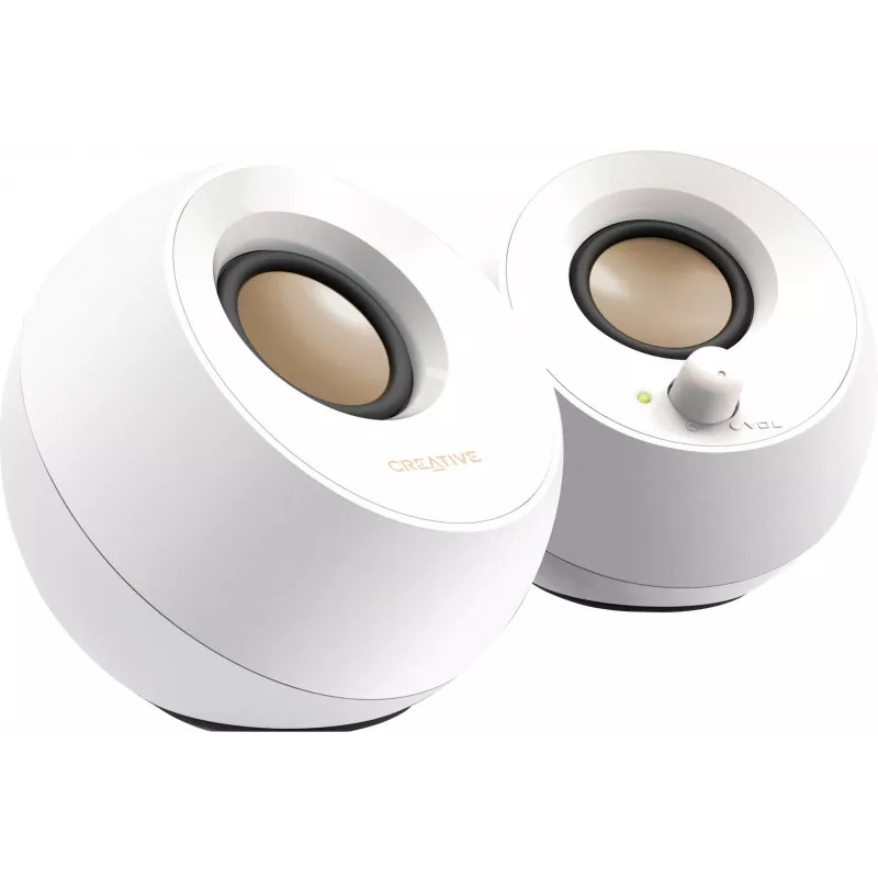 Altifalantes estéreo de secretária Creative Pebble 2.0, branco